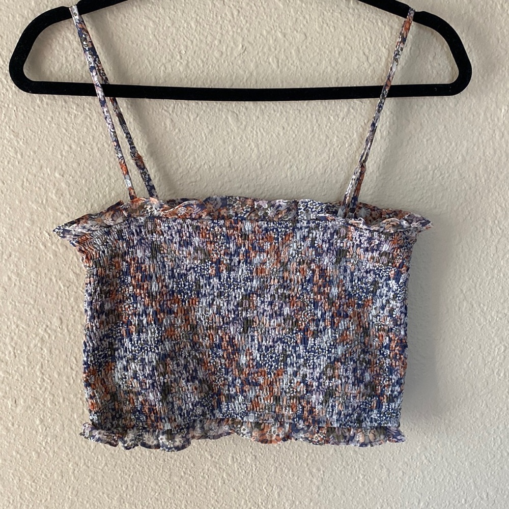 Ruched floral crop top